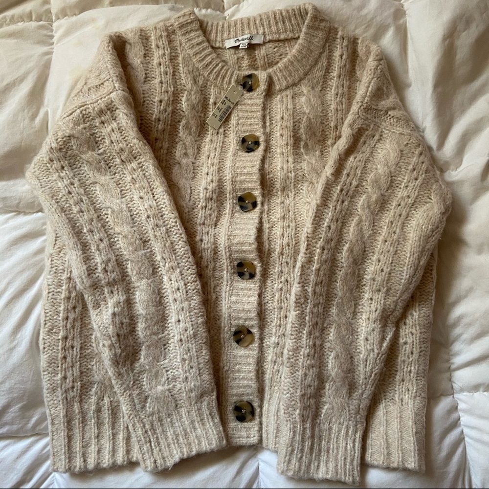 NWT Madewell Pointelle Cable Cardigan Sweater ✨